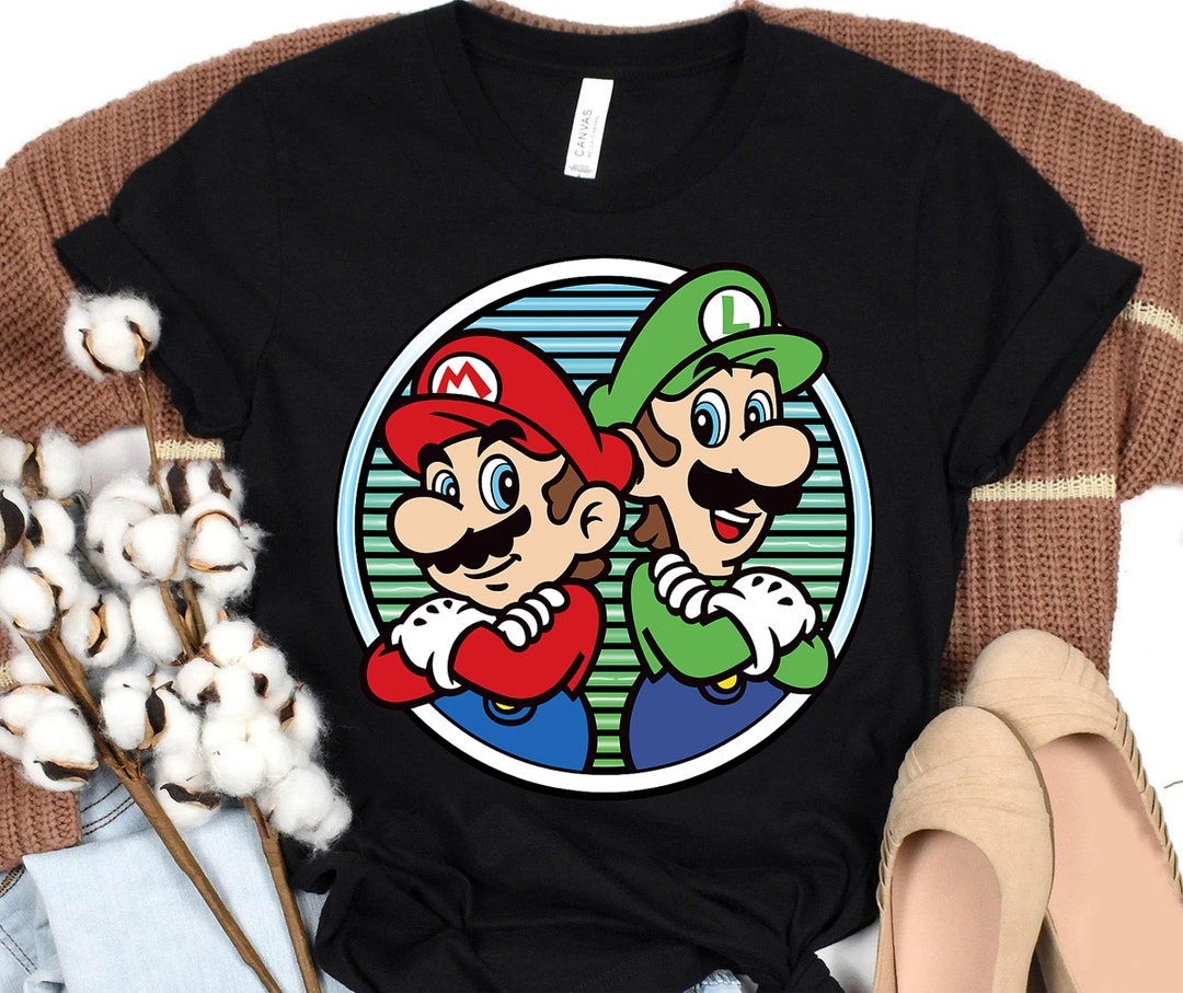 Nintendo Super Mario Classic Mario Luigi Back to Back T-shirt - Etsy