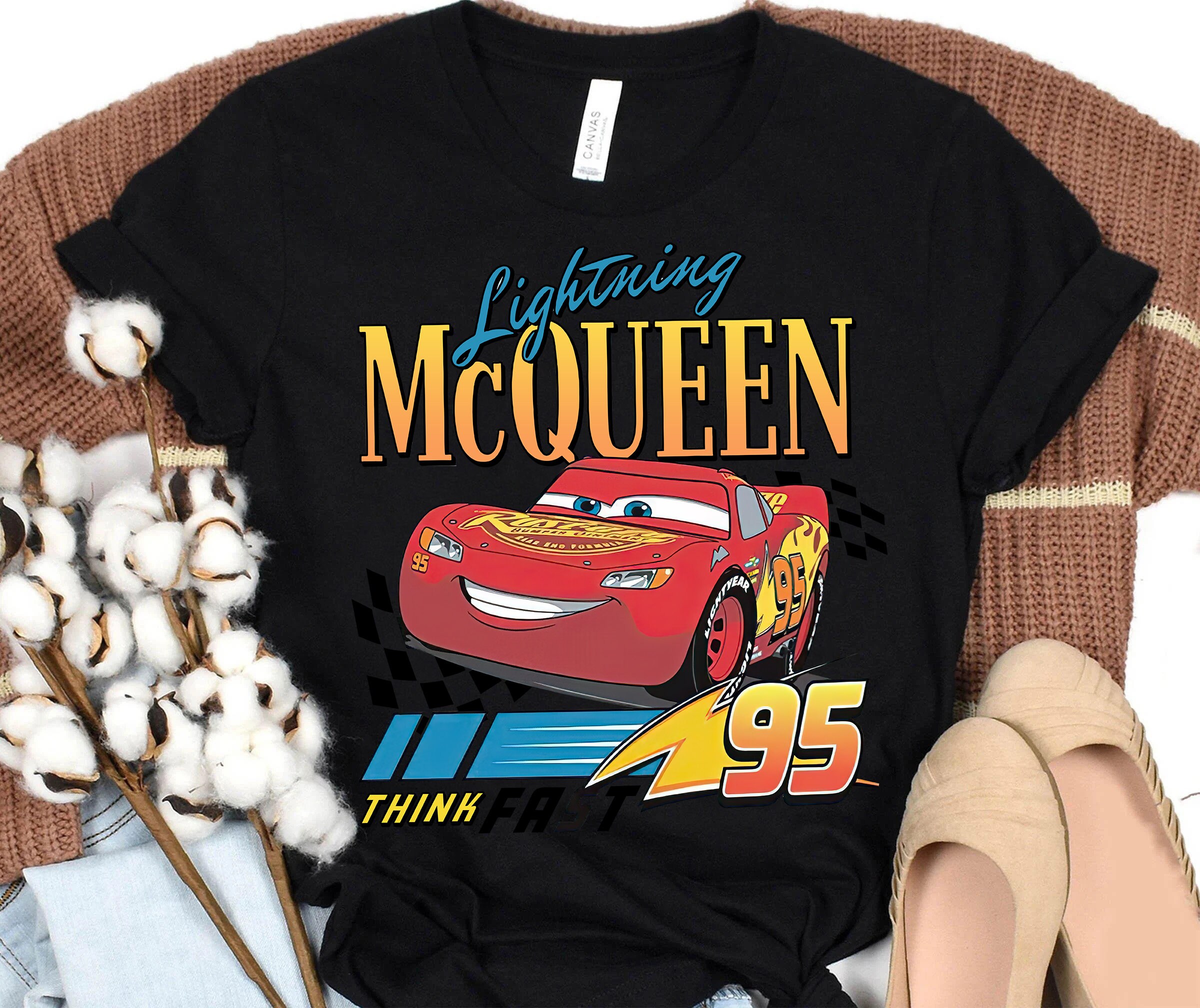 Disney's Cars - Lightning McQueen Think Fast - Toddler And Youth Girls  Short Sleeve Graphic T-Shirt 