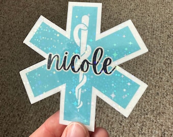 Personalized name EMS star of life sticker