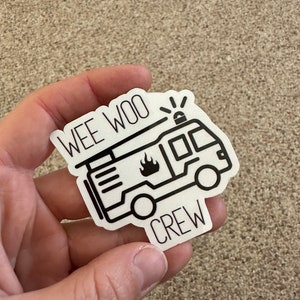 Wee Woo crew firetruck ambulance sticker