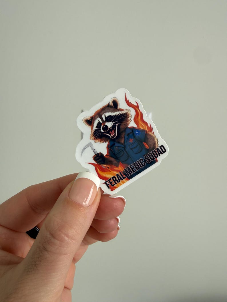 Feral Medic Squad Racoon Sticker, Funny EMS Sticker, Paramedic, EMT ...