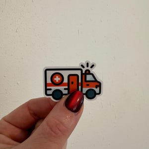 CLEAROUT Glossy Ambulance Sticker EMT Paramedic Vinyl Decal, Waterproof White Border EMS Gift