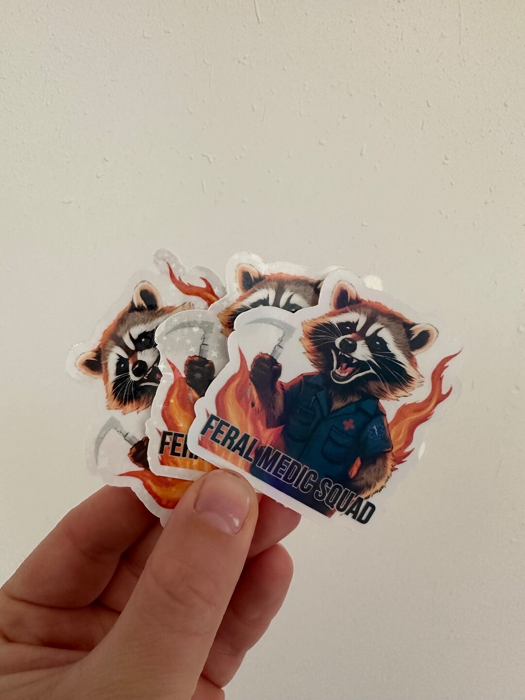Feral Medic Squad Racoon Sticker - Etsy