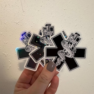 Star of life Snake Stickers, Emergency Medical Technician Decals, EMT Laptop Sticker, First Responder Bottle Labels, EMS Symbol
