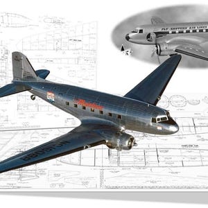 Aircraft RC Plane Model Douglas DC3 Digital Plans / PDF + DXF