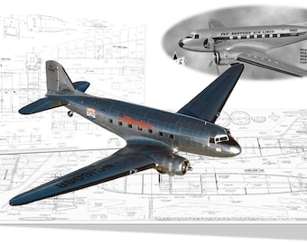 Aircraft RC Plane Model Douglas DC3 Digital Plans / PDF + DXF