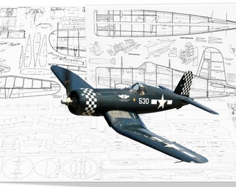 Aircraft RC Plane Model F4U-Corsair Digital Plans / PDF + DXF