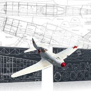 Aeronave RC Avião Modelo MIG3 Planos Digitais PDF + DXF