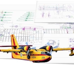 Modèle réduit d'avion radiocommandé Canadair CL215 Plans numériques DXF