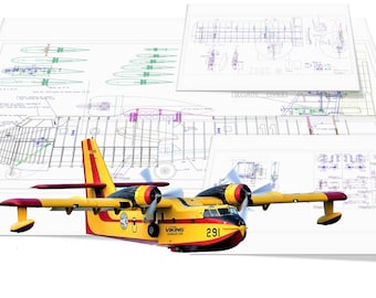 Aircraft RC Plane Model Canadair CL215 Digital Plans DXF