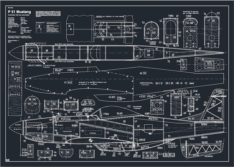 Aircraft RC Plane Model P51 Mustang Digital Plans PDF + DXF - Etsy