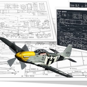 Aereo RC Aereo Modello P51 Mustang Piani Digitali PDF + DXF