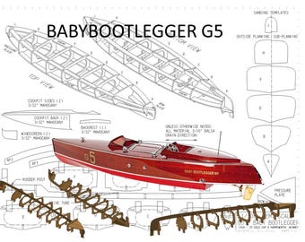Rc Model Ship BabyBootLegger 1:10 scale Digital Plans ( pdf-dxf-sldprt-sldasm )