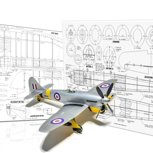 Aircraft RC Plane Model Hawker Tempest MK1 Digital Plans  PDF + DXF