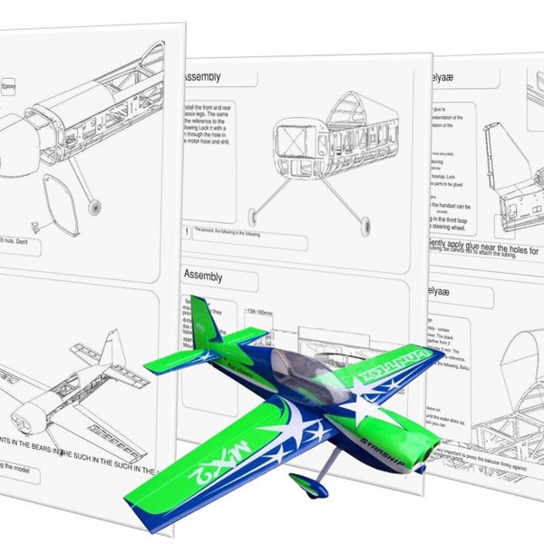 Aircraft RC Plane Model MX2 Digital Plans / PDF + DXF