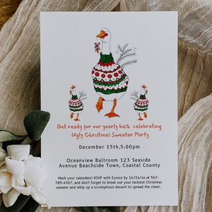 Ugly Sweater Party Invitation Template, Christmas Ugly Sweater Invite, Ugly Sweater Party, Elfed Up Ugly Sweater Party, Instant Download