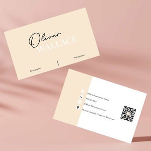 Editable Business Card Template with QR Code, Ready for Instant Download, DIY Calling Card Design, Printable Business Card Template Canva.