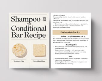 Homemade Shampoo and Conditional Recipes, Printable Shampoo Recipe Book,DIY Conditional Guide, Printable Conditional Recipes,Organic Shampoo