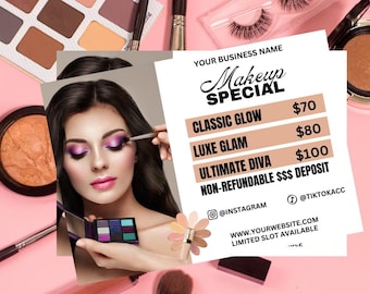 Makeup Special Flyer,Makeup Deals,Makeup Artist Flyer,Makeup Deals Flyer,DIY Flyer Template Design, Make Up Sale Flyer,Makeup Discount Flyer