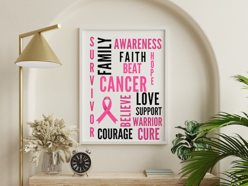 Cancer Awareness Wall Art, Printable Cancer Awareness Wall Art, Cancer ...