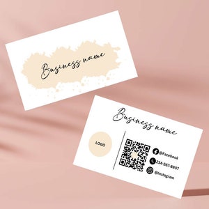 Printable Business Card Template with QR Code, Ready for Instant Download, DIY Calling Card Design, Editable Business Card Template Canva.