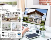 Real Estate Flyer, Real Estate Marketing, Canva Template, Just Listed Flyer, Open House Flyer, Flyer Template, Editable Flyer, Agent Flyer