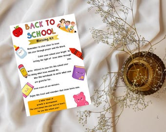 Back to School Blessing Kit, Backpack Blessing, Backpack Prayer, First Day of School Gift Tags, Christian School Gift, Backpack Survival Kit