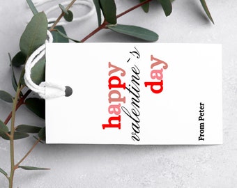 Etiqueta de regalo del día de San Valentín feliz, imprimible, etiqueta de regalo del día de San Valentín, etiqueta del día de San Valentín feliz, etiquetas de regalo para el día de San Valentín, etiqueta de regalo de San Valentín