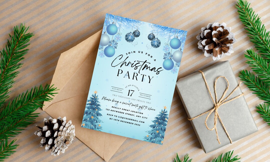Editable Christmas Party Invitation Christmas Party Etsy
