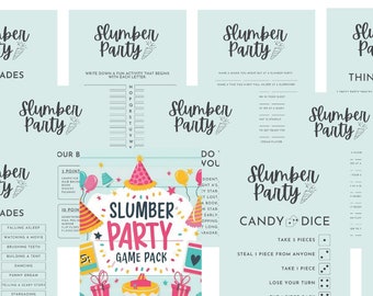 Slumber Party Game Bundle,Party Game Activities,Printable Sleepover Games,Teen Slumber Party Games, Birthday Party Games,Slumber Party Game
