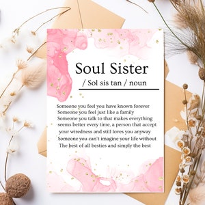 Carte d'anniversaire définition âme soeur, carte d'anniversaire meilleure amie, carte d'anniversaire amitié, carte-cadeau pour meilleure amie, carte d'anniversaire âme soeur
