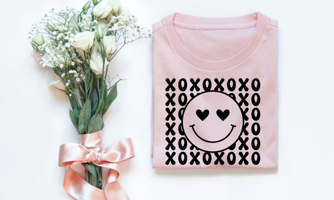 XOXO Happy Face Svg, Love Happy Face Svg, Love Heart Svg, Valentine Svg ...