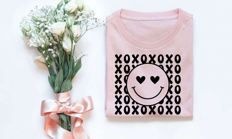 XOXO Happy Face Svg, Love Happy Face Svg, Love Heart Svg, Valentine Svg ...
