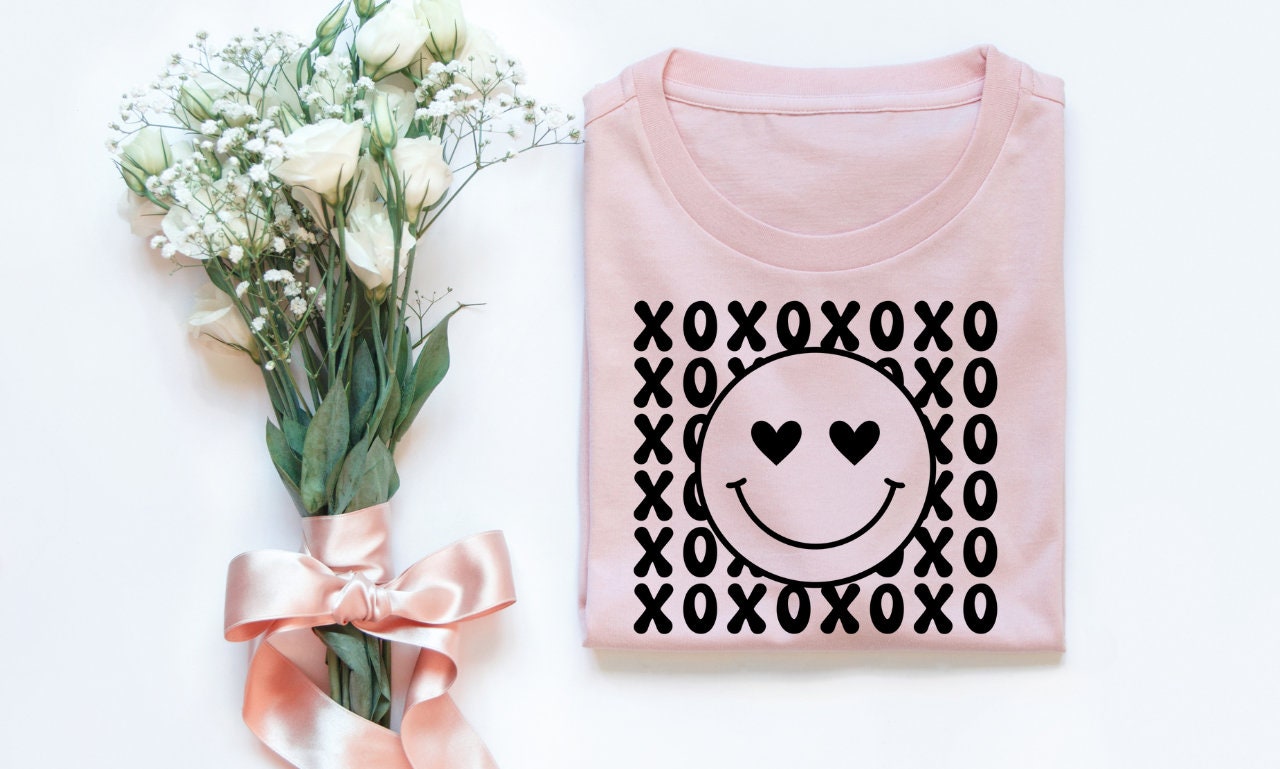 XOXO Happy Face Svg, Love Happy Face Svg, Love Heart Svg, Valentine Svg ...