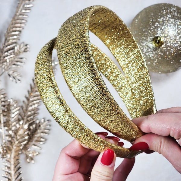 Gold Metallic Headband, Christmas Headband, Shiny Gold Headband, Women Headband, Statement Headband, Aesthetic Headband, Headband For Women