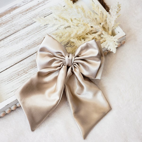 Satin Hair Bows, Coquette Hair Bows, Women Hair Bow, Elegant Hair Bows, Long Tail Hair Bows, Hair clip, Hair Accessories, Bows, Aesthetic