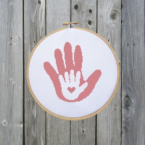 Hand in Hand Cross Stitch Pattern - PDF File - Instant Download, X Stitch Pattern, Embroidery