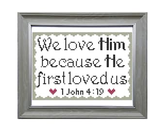 Christian Cross Stitch Pattern: Bible Verse (PDF File)