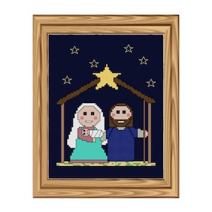 Christmas Cross Stitch Pattern Nativity - Digital File/ Instant Download - PDF File - X Stitch Pattern, Nativity Cross Stitch Pattern