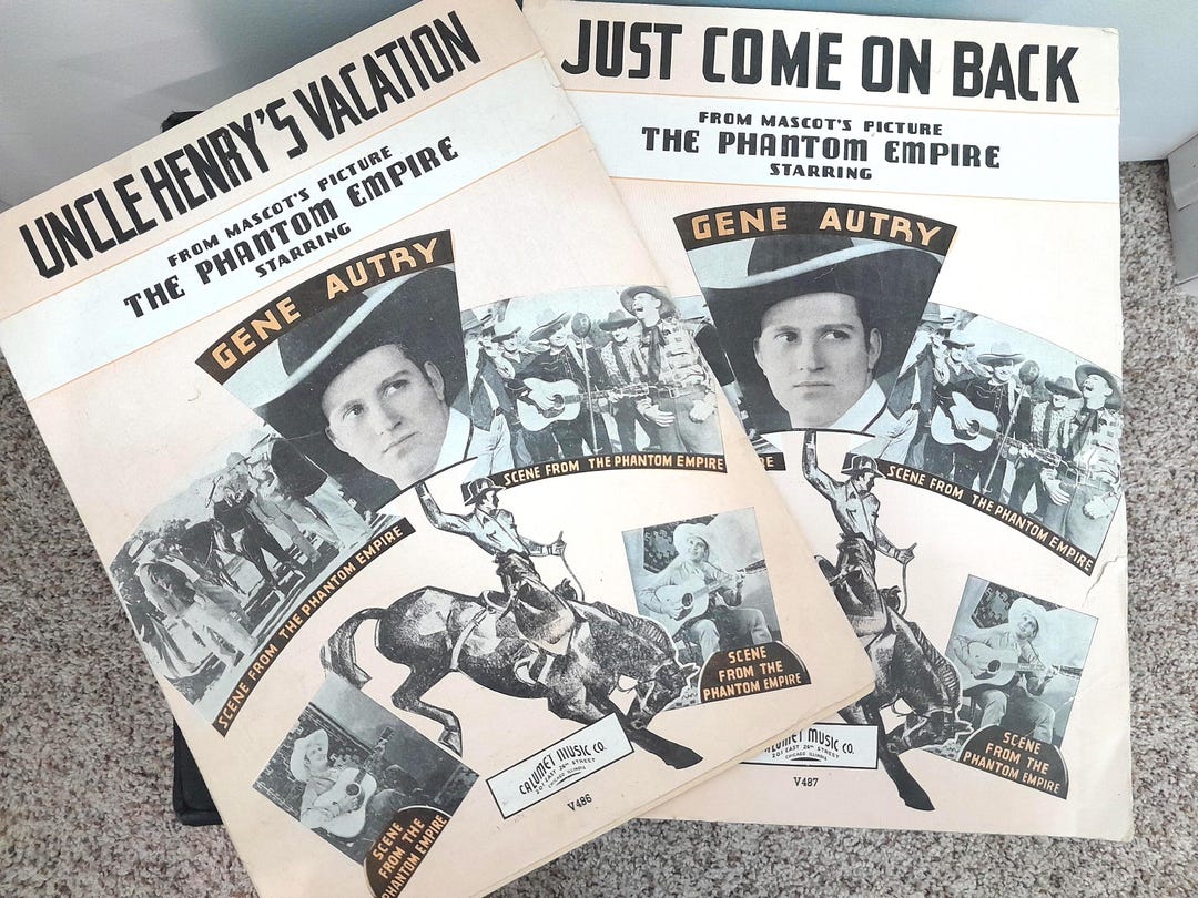 Vintage Gene Autry Sheet Music – the Phantom Empire, 1935 Pair - Etsy