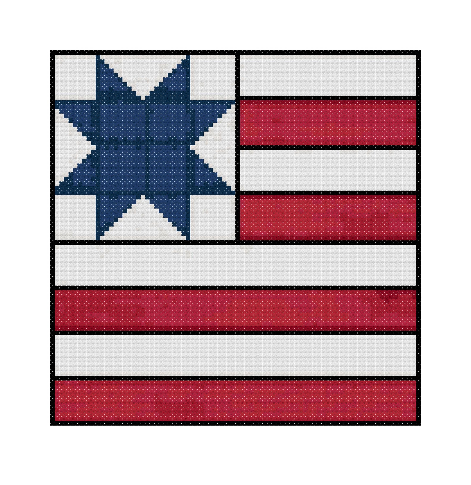 Flag Cross Stitch Pattern in Quilt Style PDF File Instant Download Patriotic Cross Stitch, X