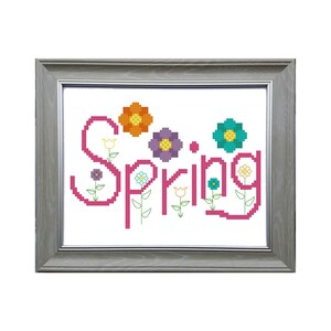 Spring Floral Cross Stitch Pattern: Beginner Embroidery (PDF Pattern)