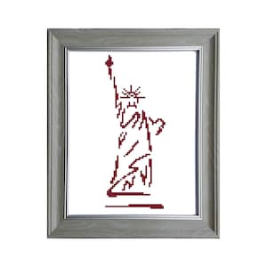 Statue of Liberty Cross Stitch Pattern in Red- PDF File - Patriotic Cross Stitch Pattern, 4th of July Cross Stitch, X Stitch Pattern