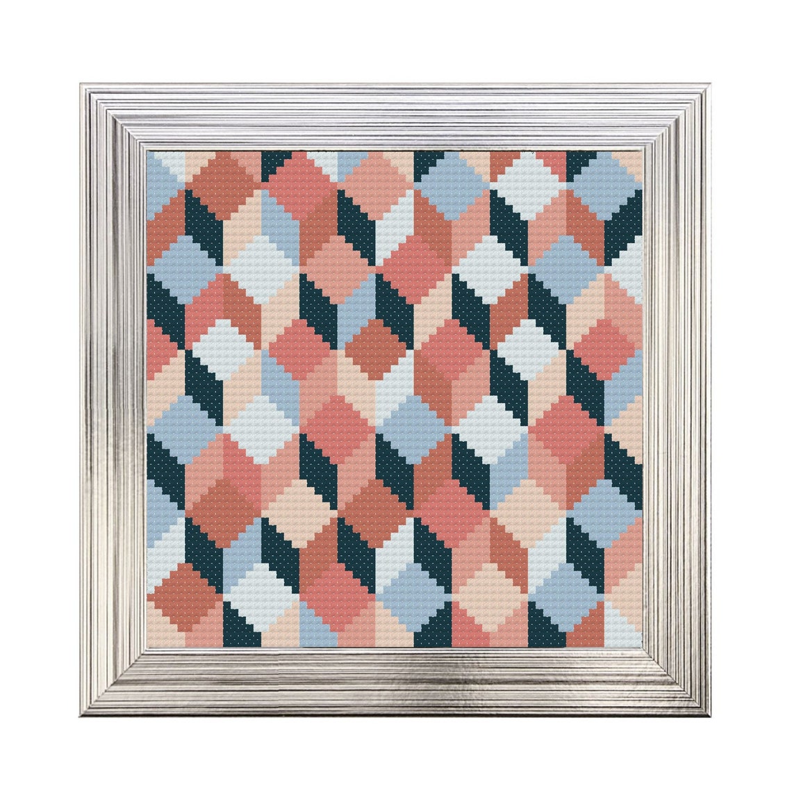 Quilt Style Cube Cross Stitch Pattern PDF File Instant Download Quilt Block Cross Stitch, X
