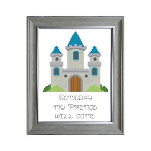 Castle Cross Stitch Pattern: Princess Design (PDF File)