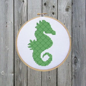 Seahorse Cross Stitch Pattern - PDF File - Instant Download - Hoop Art, X Stitch Pattern, Embroidery, Easy Cross Stitch Pattern
