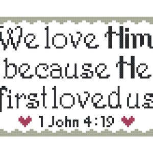 Scripture Cross Stitch Pattern With Phrase - PDF File - Instant ...
