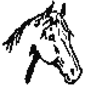 Simple Horse Cross Stitch Pattern 5x5 inches PDF File Instant Download Counted Cross Stitch, X Stitch Pattern, Beginner, Easy image 2