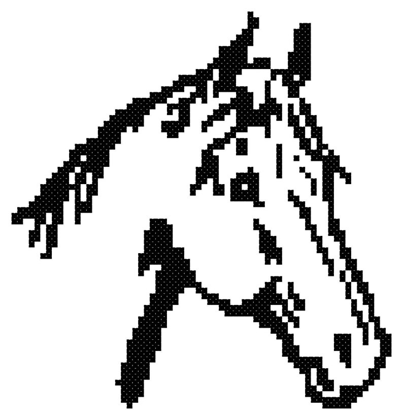 Simple Horse Cross Stitch Pattern 5x5 inches PDF File Instant Download Counted Cross Stitch, X Stitch Pattern, Beginner, Easy image 2