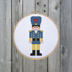 Nutcracker Cross Stitch Pattern: Christmas Decoration (PDF File)